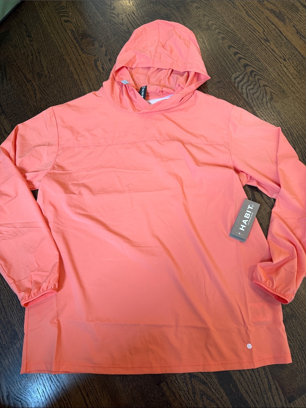 Habitat Men's Hooded Long Sleeve Shirt - Coral Pink